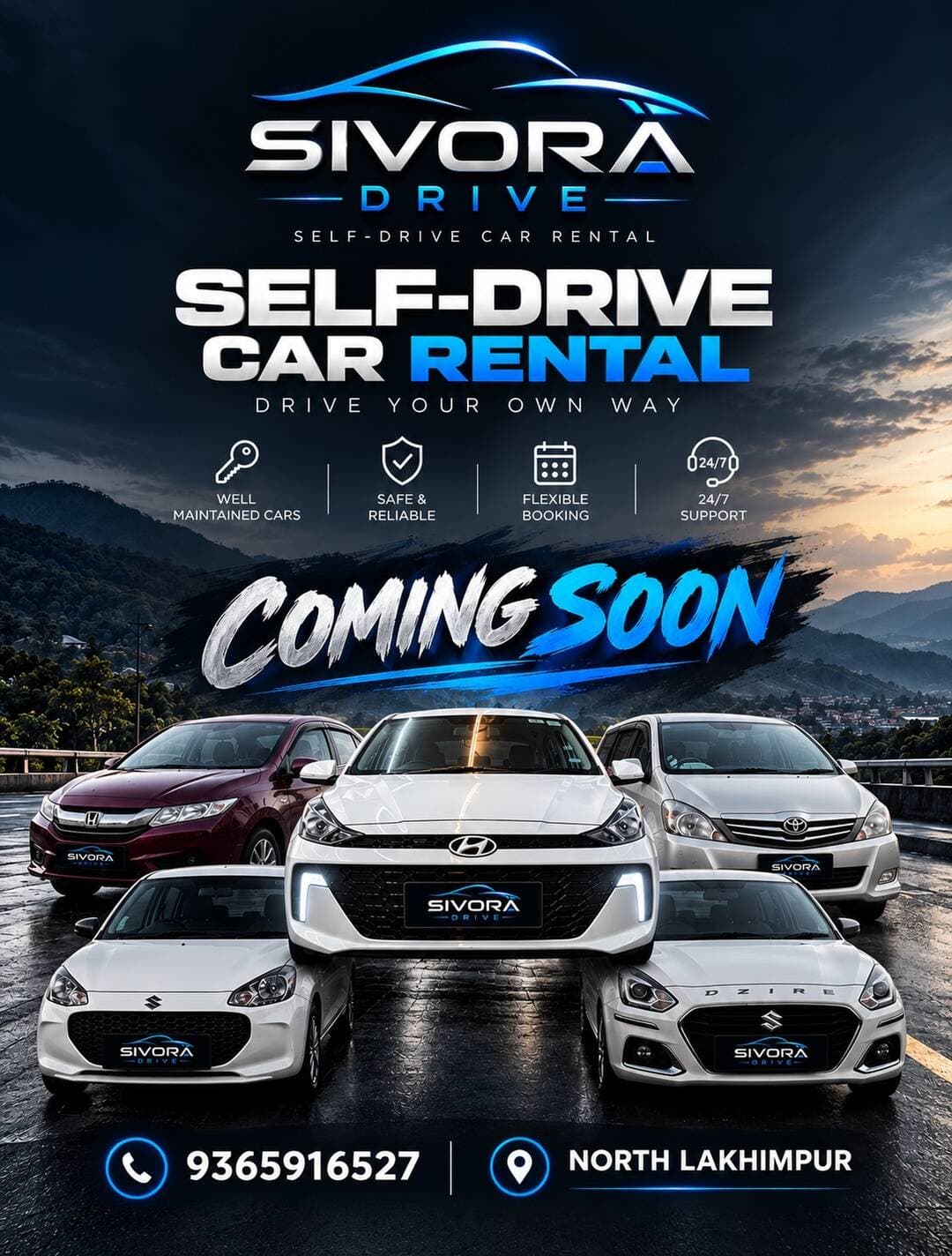 SIVORA DRIVE is coming soon to North Lakhimpur!
Your ride. Your way. 🛣️
Self-drive cars • Flexible booking • 24/7 Support
📞 9365916527
<nis:link nis:type=tag nis:id=sivoradrive nis:value=SivoraDrive nis:enabled=true nis:link/> <nis:link nis:type=tag nis:id=northlakhimpur nis:value=NorthLakhimpur nis:enabled=true nis:link/> <nis:link nis:type=tag nis:id=selfdrive nis:value=SelfDrive nis:enabled=true nis:link/> <nis:link nis:type=tag nis:id=comingsoon nis:value=ComingSoon nis:enabled=true nis:link/>