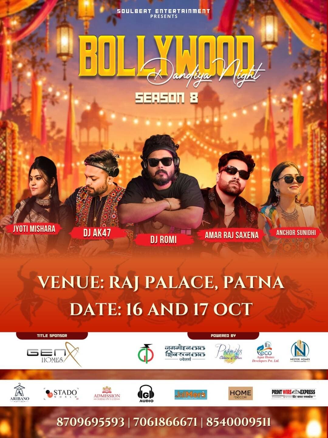 ЁЯЪи HURRY UP, PATNAITES! ЁЯФеЁЯТГЁЯП╗
The countdown is ON, the beats are calling, and Patna is about to witness the CRAZIEST Dandiya Night! ЁЯкйтЬи
ЁЯУЕ 16th & 17th October
ЁЯУН Raj Palace, Patna
Two nights. Four incredible artists. One unforgettable celebration! тЭдя╕ПтАНЁЯФе
@djromiproductions2.0
@amarrajsaxena
@sunidhi_vania
@djak474u
ЁЯФЧ link is in bio
ЁЯОЯя╕П Book your passes NOW before itтАЩs too late! ЁЯСАЁЯФе