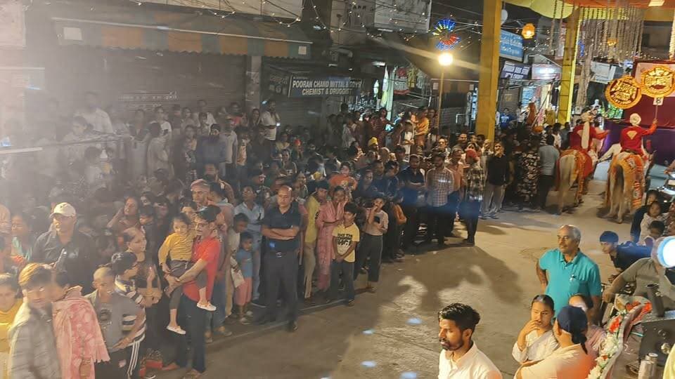 श्री राम बारात के उपलक्ष में सजा चौक बाजार जगाधरी