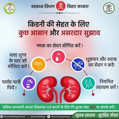किडनी की सेहत के लिए कुछ आसान और असरदार सुझाव
#BiharHealthDept