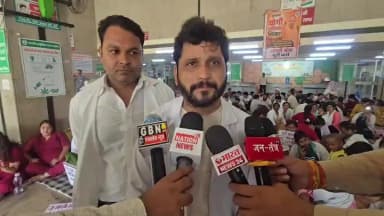 जिम्स हॉस्पिटल में अपनी मांगों को लेकर आउटसोर्स कर्मचारी का धरना लगातार जारी @sancharnow #greaternoida #protest #gims