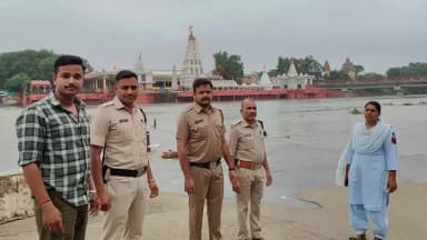 मंदसौर: मंदसौर में शिवना नदी उफान पर, पशुपतिनाथ की छोटी पुलिया जलमग्न; पुलिस तैनात