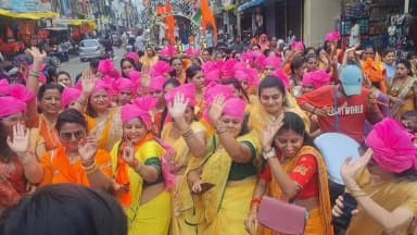 खंडवा नगर: वीरदुर्गादास जयंती पर निकली शोभायात्रा का जगह-जगह स्वागत