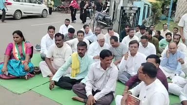 नेपानगर: भाजपा की दलित विरोधी मानसिकता का आरोप, कांग्रेस ने किया सत्याग्रह