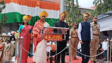 सातारा: साताऱ्यात पालकमंत्री शंभूराज देसाई यांच्या हस्ते ध्वजारोहण; विकसित व पर्यटन जिल्हा घडविण्याचा निर्धार