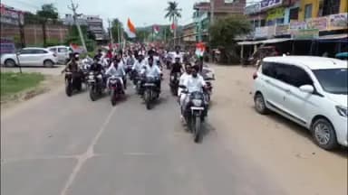 शेखपुरा: शेखपुरा में युवाओं ने आजादी के 80 वर्ष पूरे होने पर निकाली बाइक तिरंगा रैली