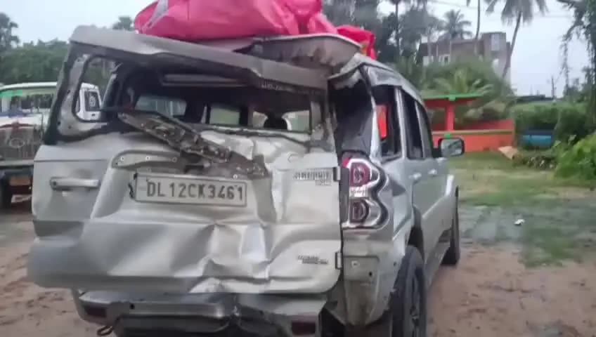 ସୋର: ୧୬ ନମ୍ବର ଜାତୀୟ ରାଜପଥ ମାର୍କୋଣା ଠାରେ ସ୍କର୍ପିଓ ପଛରେ ଧକ୍କା ଦେଲା ବସ,ଦୁଇ ଆହତ