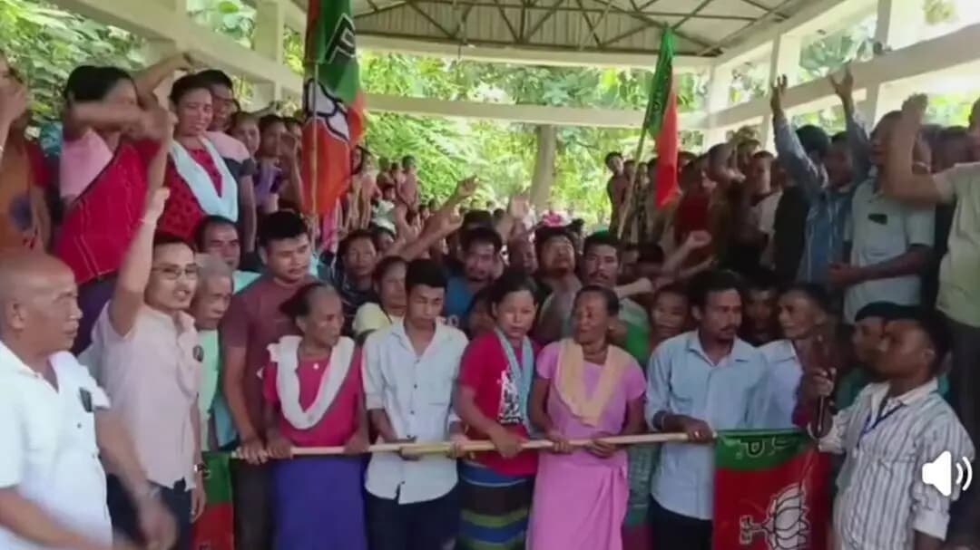 লংথরাই ভ্যালি: ছামনু এলাকায় বিজেপি দলের পক্ষ থেকে একটি যোগদান সভা অনুষ্ঠিত হয়