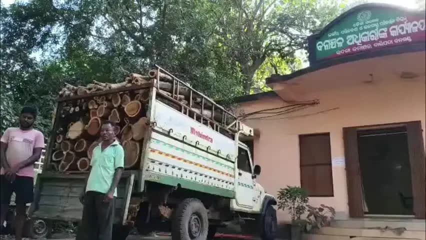 ଉଦଳା: କୁଆମରା ବାଲି ଚିଲିମା ଅଞ୍ଚଳରୁ କାଠ ବୋଝେଇ ପିକଅପ ଜବତ, ଦୁଇ ଗିରଫ