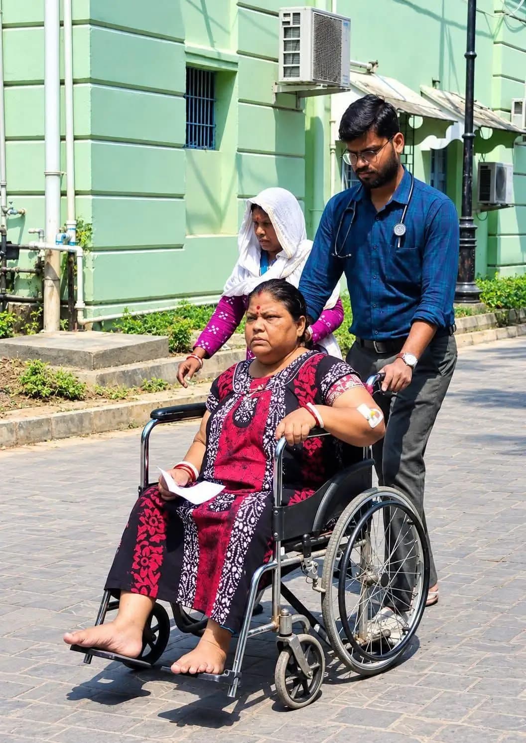 କଟକ ପୌରାଞ୍ଚଳ: SCB Medical: ଡାକ୍ତରଙ୍କ ମାନବିକତା, ରୋଗୀଙ୍କୁ ହୁଇଲ୍ ଚେୟାରରେ ନେଲେ ଡାକ୍ତର