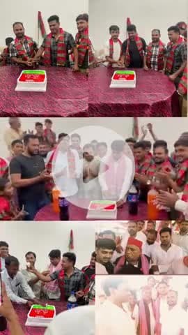 #रुदौली क्षेत्र के चंद्रामऊ के सपा नेता अलाउद्दीन खान ने सांसद अवधेश प्रसाद जी का जन्मदिन केक काटकर अपने आवास पर मनाया
