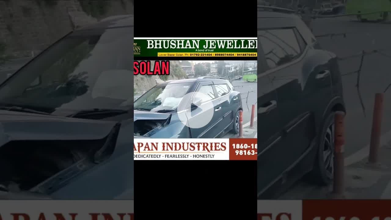 NH 5 सोलन के बाईपास पर कार डिवाइडर से टकराई , #solan #cars #accident #crash #divider #airbags #Loss