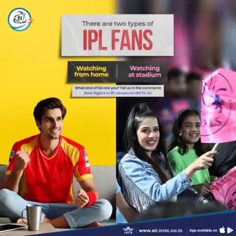 Tell us in the comments whether you are watching #IPL2024 at home or stadium.
Book flights on www.air.irctc.co.in
