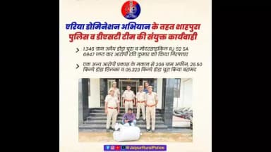 एरिया_डोमिनेशन अभियान में शाहपुरा पुलिस व #डीएसटी टीम ने अवैध डोडा चूरा व मोटरसाइकिल जप्त कर एक आरोपी को किया गिरफ्तार